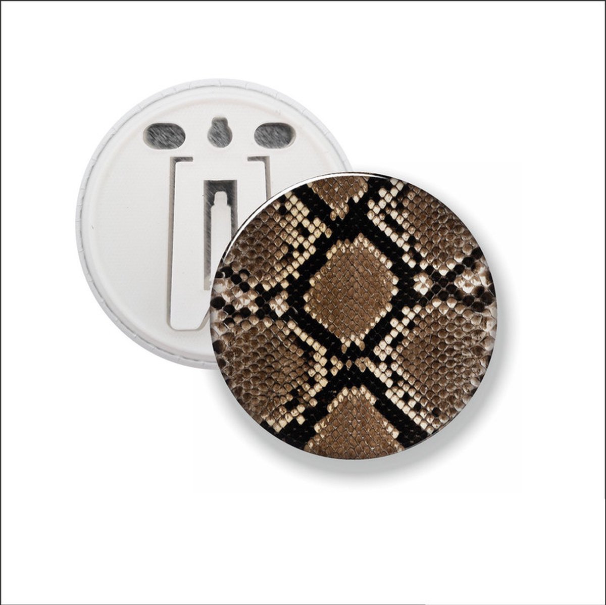 Button Met Clip - Slangenhuid