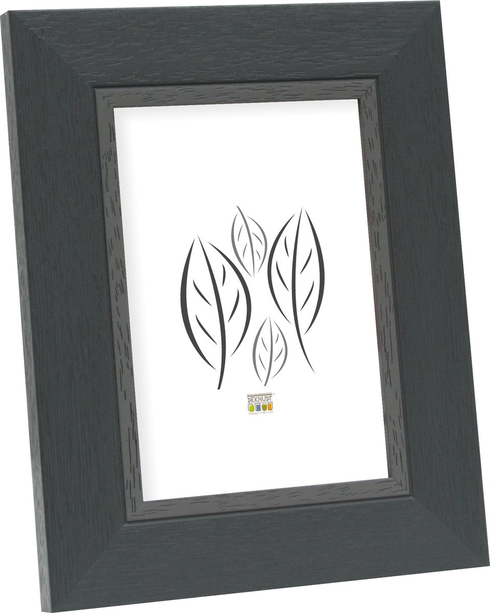 Deknudt Frames fotolijst S45CF2 - zwart - grijze bies - foto 15x20 cm