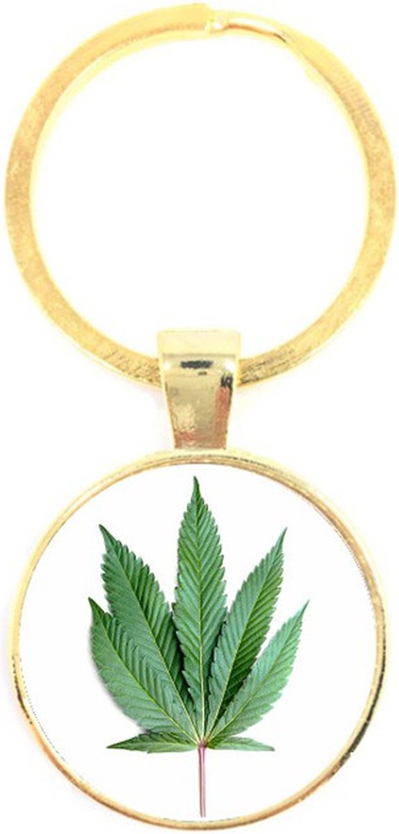 Sleutelhanger Glas - Weed