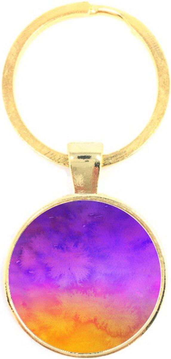 Sleutelhanger Glas - Waterverf kleuren