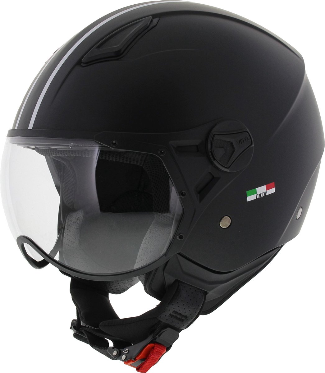 VITO JET MODA - SNOR SCOOTER HELM - MAT ZWART S