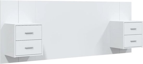 vidaXL Tête de lit avec armoires Blanc Bois traité
