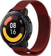 Strap-it Smartwatch bandje Milanese - geschikt voor Xiaomi Mi Watch / Watch S1 / Watch S1 Pro / Watch 2 Pro / S1 Active / Amazfit Pace / Amazfit Stratos 2 / 2s / 3 - rood