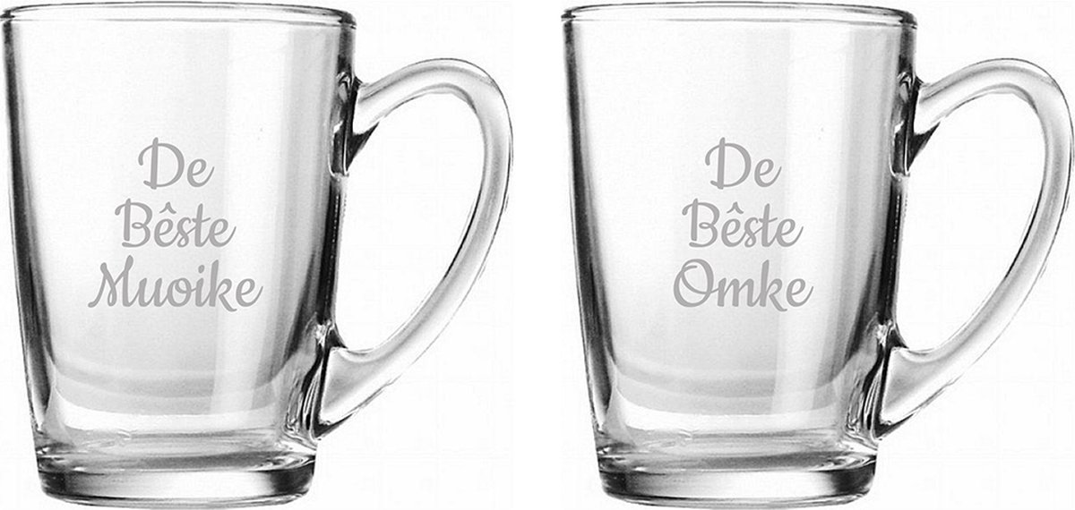 Gegraveerde Theeglas 32cl De Bêste Muoike-De Bêste Omke