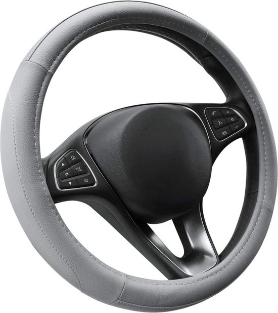 YGYQZ Stuurhoes, voor autostuurwiel, universele maat M 37-38 cm, anti-slip en ademend, grijs