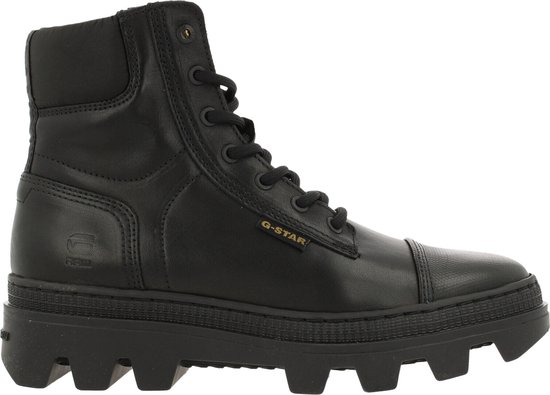 G-Star Raw Noxer Hgh Lea Nyl W Lace Up Bottes à lacets - Bottes femmes à Lacets - Femme - Zwart - Taille 41