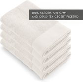 Walra handdoeken 70x140 Soft Cotton - 4-delig - Badlaken 550 g/m² - 100% Katoen - Handdoekenset Kiezel Grijs