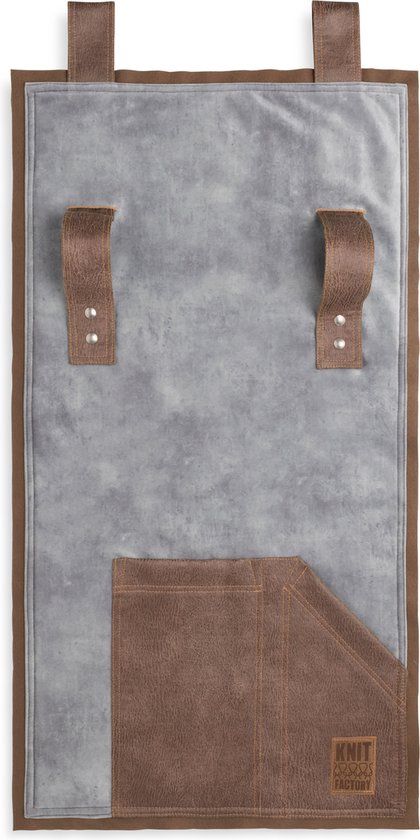 Knit Factory Dax Pocket - Wandkleed - Armleuning Organizer - Opbergzak voor bank - Licht Grijs - 100x50 cm