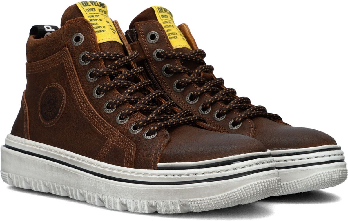 Develab 45729 Hoge sneakers Leren Sneaker Jongens Cognac Maat 36 bol