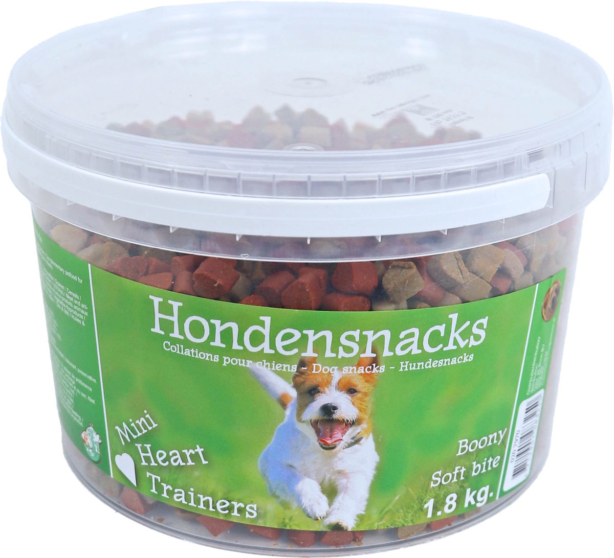 Boony - Hondensnack - SEMI MOIST MINI HEART MIX - Emmer van 1,8 kg
