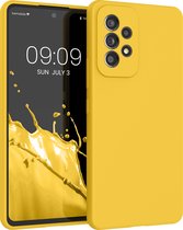 kwmobile telefoonhoesje geschikt voor Samsung Galaxy A53 5G - Hoesje met siliconen coating - Smartphone case in stralend geel