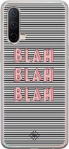 Casimoda® hoesje - Geschikt voor OnePlus Nord CE - Blah Blah Blah - TPU - Backcover - Blauw - Tekst