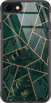 Casimoda® hoesje - Geschikt voor iPhone 8 - Abstract Groen - Luxe Hard Case Zwart - Backcover telefoonhoesje - Groen