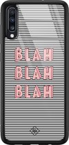 Casimoda® hoesje - Geschikt voor Samsung Galaxy A50 - Blah Blah Blah - Luxe Hard Case Zwart - Backcover telefoonhoesje - Multi