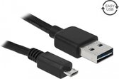 DeLOCK 0.5m, USB2.0-A/USB2.0 Micro-B câble USB 0,5 m USB A Micro-USB B Noir
