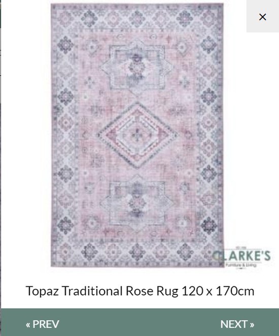 Thing Rugs - Tapis Topaz Rose fleuri - 120x170 cm