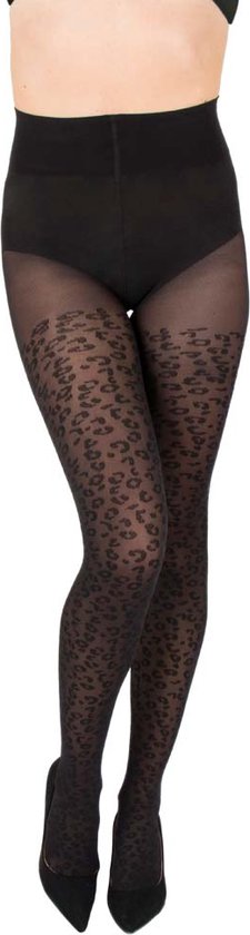NOMI Shapewear - Corrigerende panty met Leopard Patroon - Zwart - Maat L