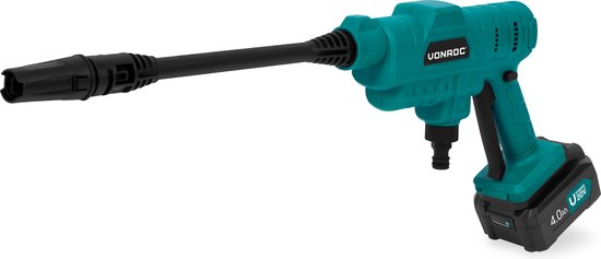VONROC Accu drukreiniger 20V - 24bar - 198 l/h - Incl. 5m aanzuigslang, reinigingsmiddelenfles en regelbare spuitmond - Incl. 4.0Ah Accu en Snellader van VONROC — afbeelding 2