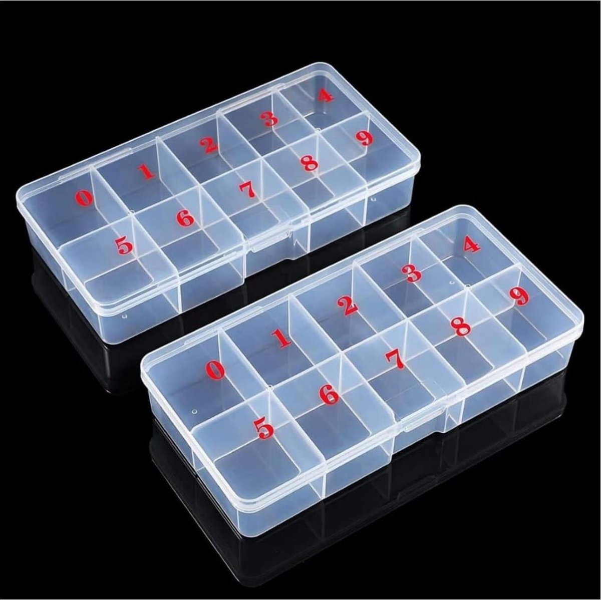 Goedkoopste Goodbitz® - Opbergdoos - 2 stuks - Opbergdozen - Opbergdoos nagels - Storagebox - Storagebox nails - Nailtips - Nepnagels - Kunstnagels - Plaknagels - Nagel tips - Nageltips - Opbergdoos kralen - Kralen