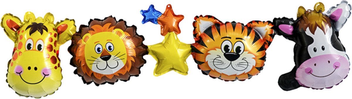 Jungle Dieren Ballon Slinger - Jungle Decoratie - Verjaardag versiering- Ballonnen - Jungle Ballon Slinger - Jungle Versiering - Dieren Ballonnen -Fienosa