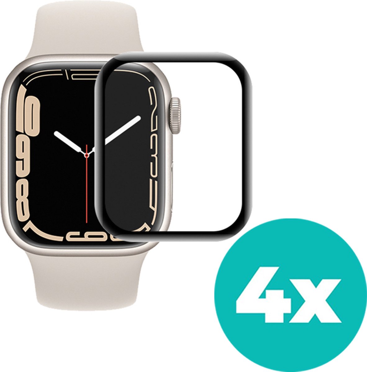 Apple Watch screenprotector 44mm 4 stuks Geschikt voor Apple Watch