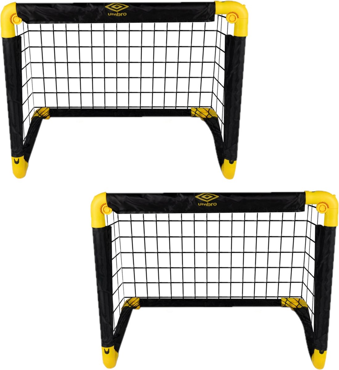 Umbro voetbal goal/voetbaldoeltjes set van 2x stuks 55 x 44 x 44 cm