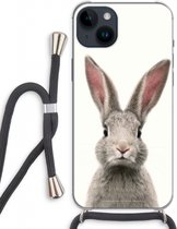 Case Company® - Hoesje met koord geschikt voor iPhone 14 Plus hoesje met Koord - Daisy - Telefoonhoesje met Zwart Koord - Extra Bescherming aan alle Kanten en Over de Schermrand