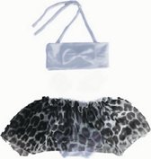 Maat 62 Bikini zwemkleding witLuipaard print tulle rok badkleding voor baby en kind zwem kleding panterprint