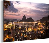 Rio de Janeiro le soir Aluminium 60x40 cm - Tirage photo sur aluminium (décoration murale en métal)