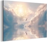Beau ciel se reflète dans une mer calme Aluminium 120x80 cm - Tirage photo sur aluminium (décoration murale en métal)