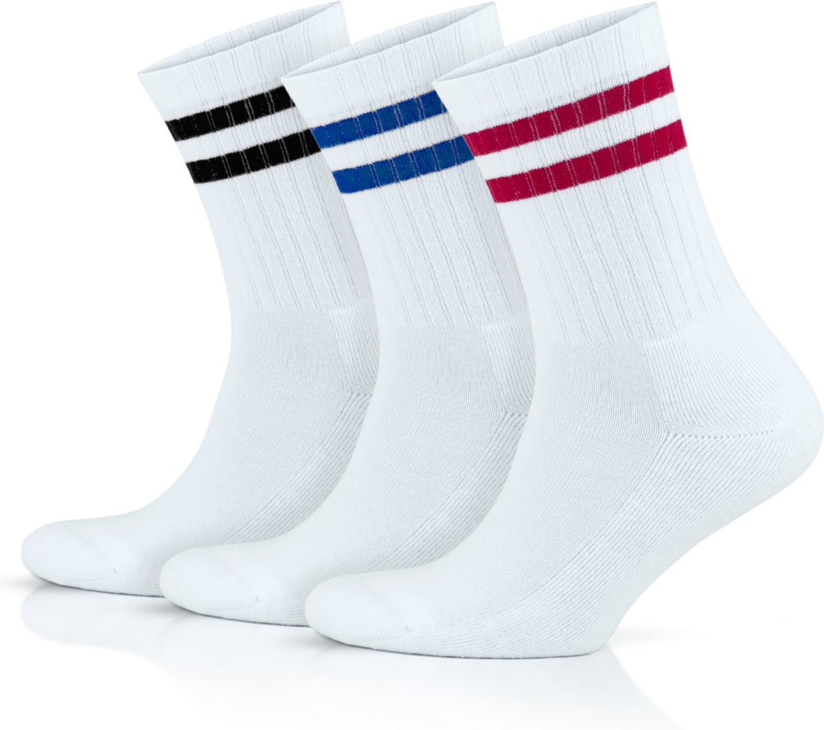 GoWith-katoen sokken-sportsokken-3 paar-tennissokken heren-tennissokken dames-naadloze sokken-40-44