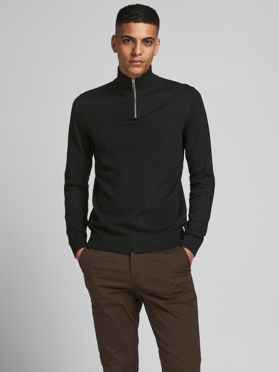 JACK&JONES JJEEMIL KNIT HALF ZIP NOOS Heren Trui - Maat M
