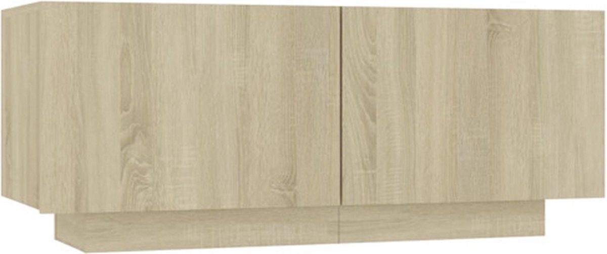 vidaXL - Tv-meubel - 100x35x40 - cm - bewerkt - hout - sonoma - eikenkleurig