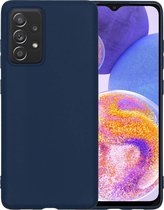 Hoesje Geschikt voor Samsung A23 Hoesje Siliconen Case Hoes - Hoes Geschikt voor Samsung Galaxy A23 Hoes Cover Case - Donkerblauw