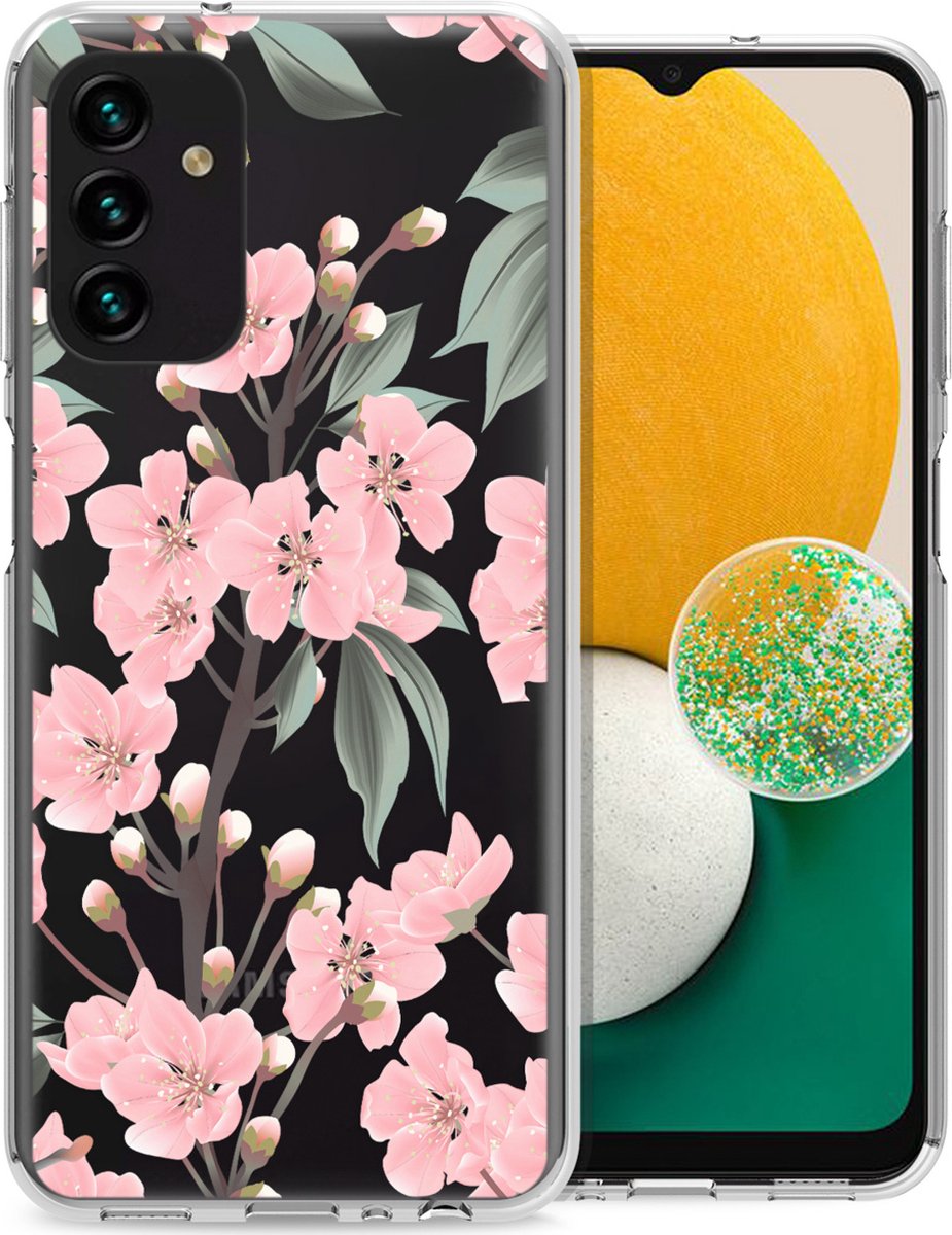 iMoshion Hoesje Geschikt voor Samsung Galaxy A13 (5G) / A04s Hoesje Siliconen - iMoshion Design hoesje - Roze / Cherry Blossom