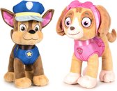 Paw Patrol set de jouets en peluche de 2x personnages Chase et Skye 27 cm - cadeau chiens speelgoed Kinder