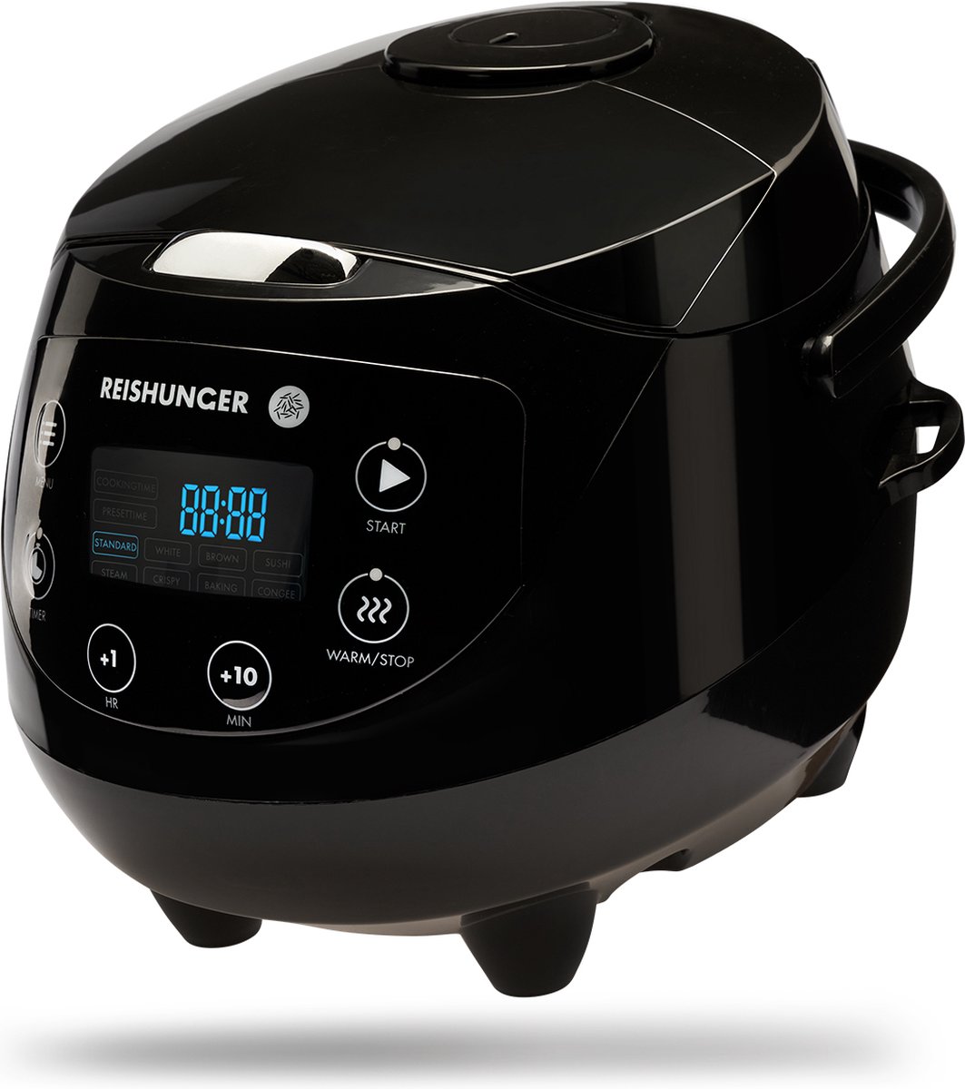 Reishunger Digitale Mini Rijstkoker in Zwart - Multicooker met 8 programma's, stoominzet, premium binnenpan, timer en warmhoudfunctie - Rijst voor maximaal 3 personen – foto 2