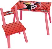 FUN HOUSE Miraculous Ladybug Table H 41,5 cm x L 61 cm x P 42 cm avec une chaise H 49,5 cm x L 31 cm x P 31,5 cm - Pour les enfants