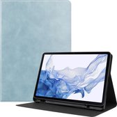 Case2go - Hoes geschikt voor Samsung Galaxy Tab S8 (2022) - PU Leer Folio Book Case - Licht Blauw