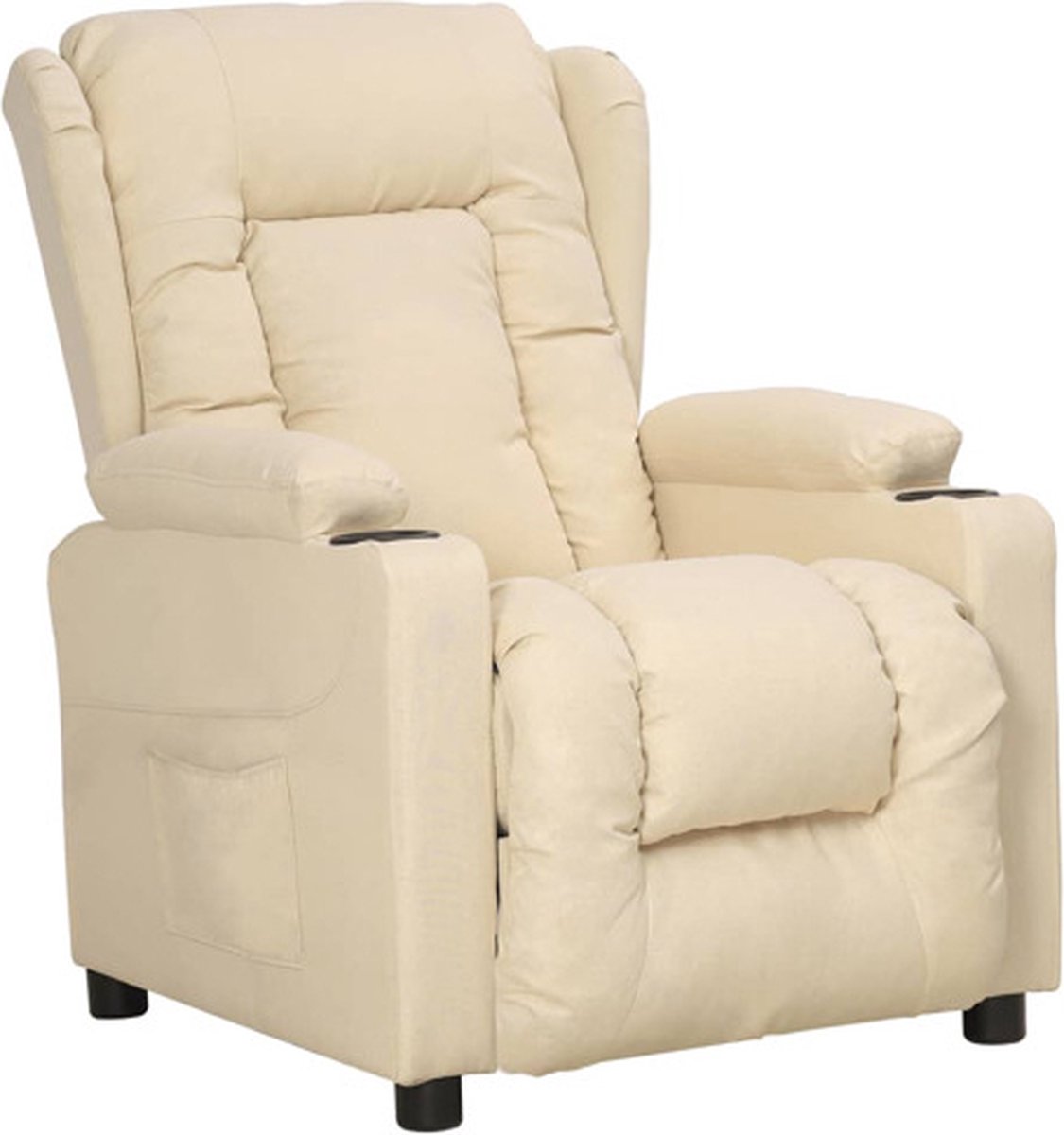 vidaXL Fauteuil - verstelbaar - stof - crèmekleurig