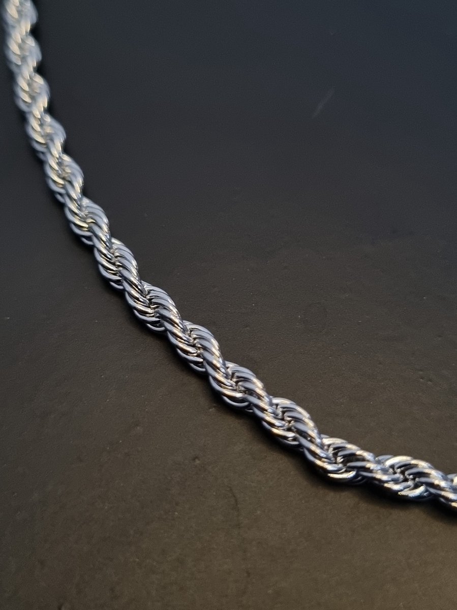 Diamond Boss Rope Ketting 50 cm Zilver plated