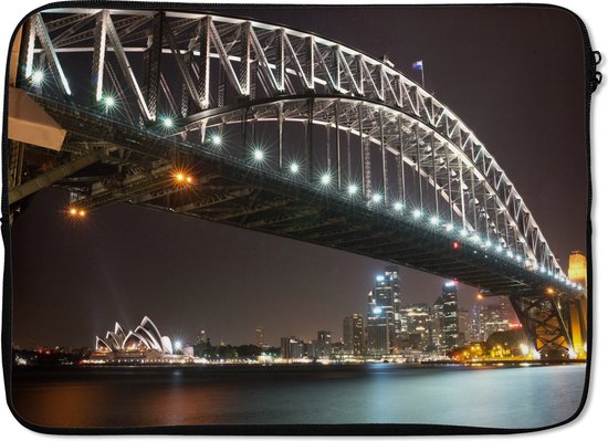 Housse d’ordinateur portable - Ville - Sydney - Pont - Nuit - Skyline - Siècle des Lumières - Housse d’ordinateur portable Sydney - Housse d’ordinateur portable - Ordinateur portable - 13 pouces - Housse d’ordinateur portable