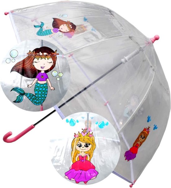 Kinder paraplu wit met stippen