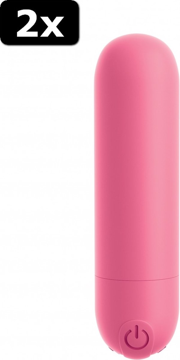 2x Omg Bullets Play Rechargeable Vibrating Bullet Pink