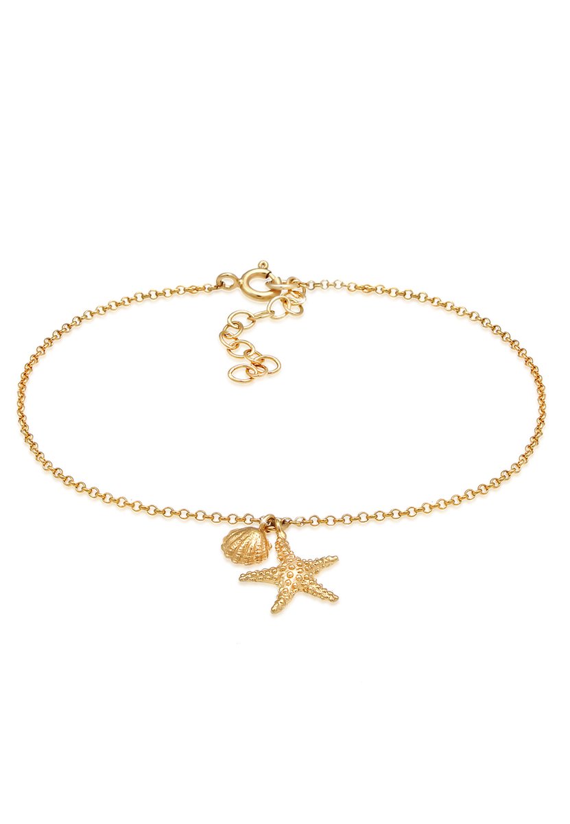 Zilverkleurig armbandje met schelpjes & parels Zilverkleurig armbandje met schelpjes & parels