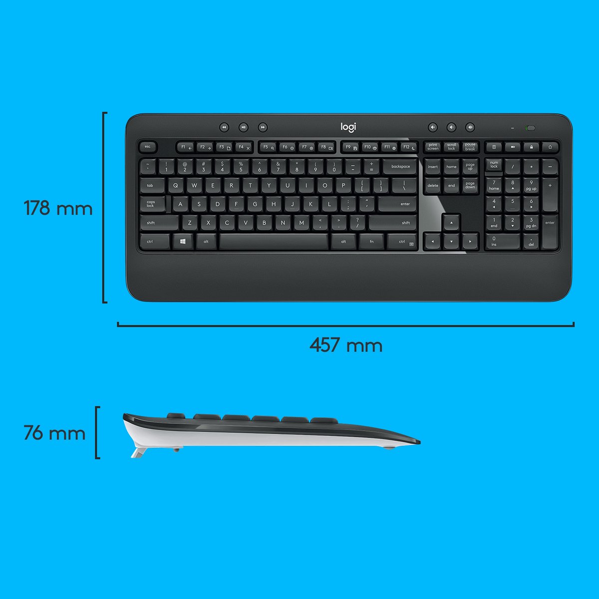 Logitech MK540 - Draadloos toetsenbord - QWERTZ indeling - Duits - Zwart