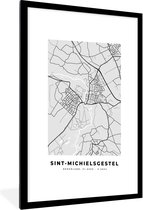 Fotolijst incl. Poster - Kaart - Sint-Michielsgestel - Stadskaart - Plattegrond - 60x90 cm - Posterlijst