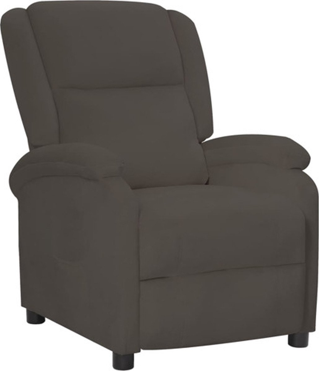 vidaXL Fauteuil - verstelbaar - fluweel - donkergrijs