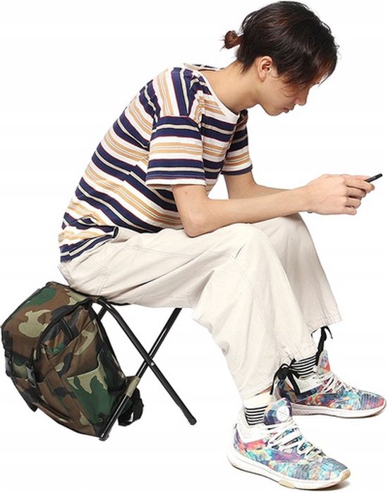 Vissersstoeltje met rugzak - 3 IN 1 stoel - Camouflage rugzakstoel - Super Gadgets voor vissers - 34 x 26 x 22 cm van Merkloos — afbeelding 3