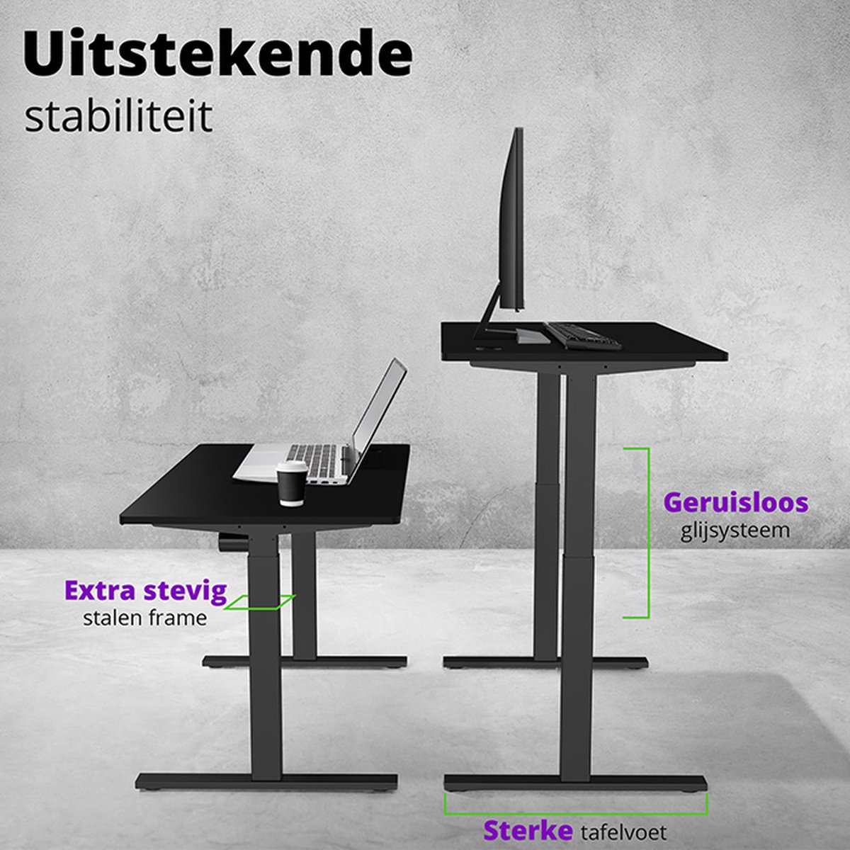 Betaalbarewerkplek Zit Sta Bureau Elektrisch verstelbaar - 140x70 thumbnail 5